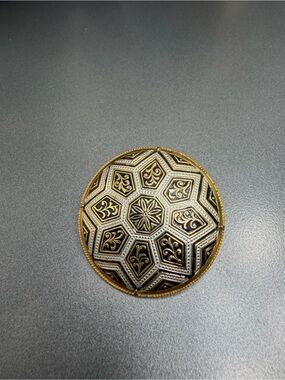 Vintage Damascene Brooch #10da